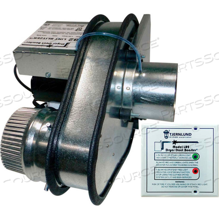 120V LINT BLITZER RESIDENTIAL DRYER DUCT BOOSTER WITH 4" OUTLET FOR VERTICAL & HORIZONTAL DUCTS 160 by Tjernlund