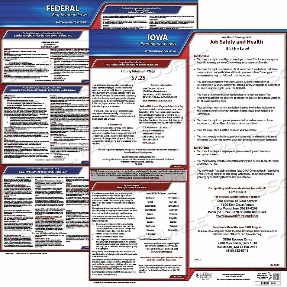 LABOR LAW POSTER KIT IA ENGLISH 19 IN W by J.J. Keller & Associates LABOR LAW POSTER KIT IA ENGLISH 19 IN W by J.J. Keller & Associates