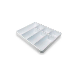 WHITE 7 COMPARTMENT DRAWER ORGANIZER, 17"W X 13"D X 2"H by TrippNT, Inc