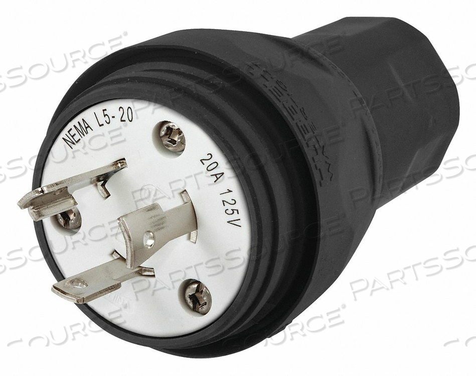 PLUG L5-20P 15A 125VAC BLACK by Hubbell Incorporated, Wiring Device-Kellums PLUG L5-20P 15A 125VAC BLACK by Hubbell Incorporated, Wiring Device-Kellums