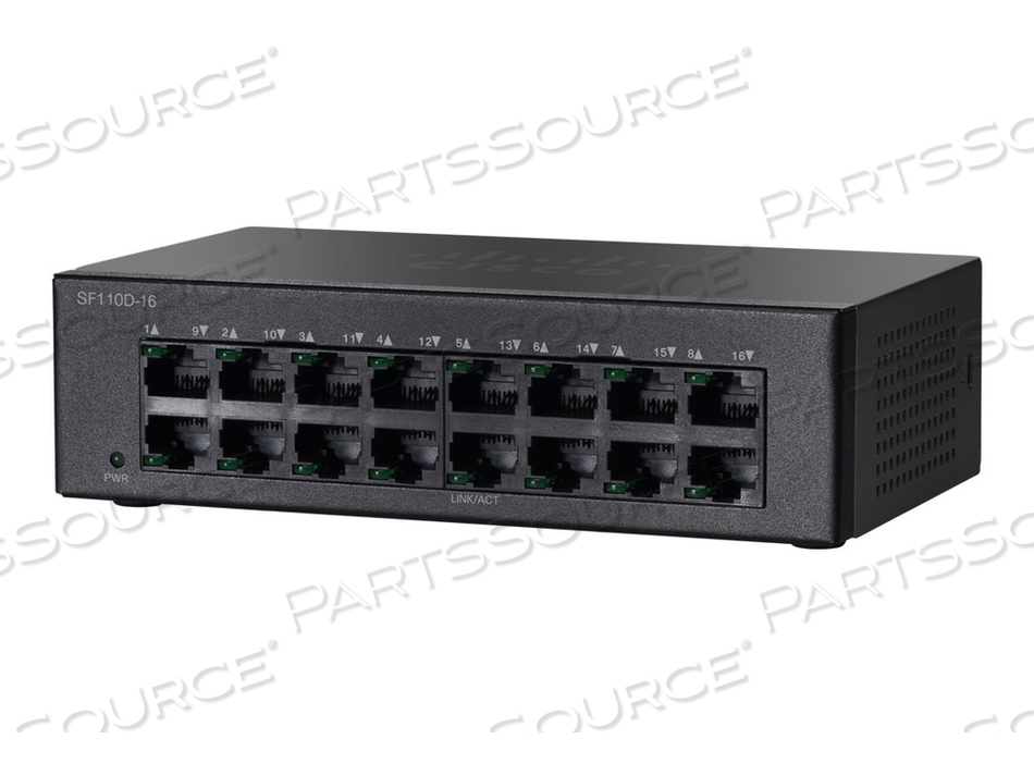 SMALL BUSINESS SF110D-16, SWITCH, UNMANAGED, 16 X 10/100, DESKTOP, WALL-MOUNTABLE 