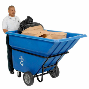 DELUXE BLUE HEAVY DUTY PLASTIC TILT TRUCK 1 CUBIC YARD AND 1250 LB. CAPACITY by Quality Industries LLC