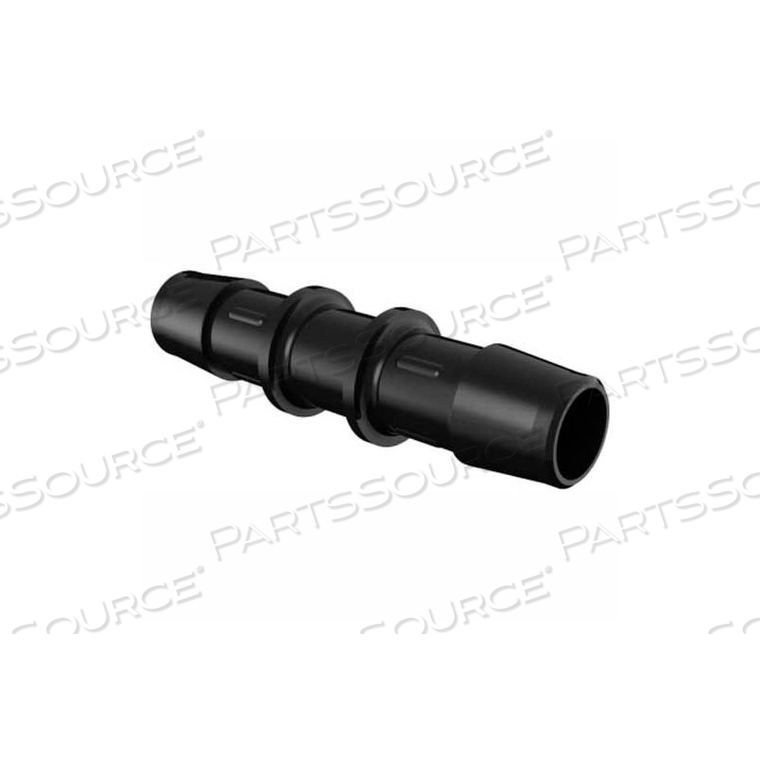 1/2" BARBED STRAIGHT COUPLER, BLACK NYLON 