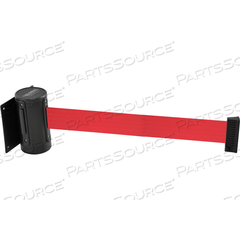 WALL MOUNT RETRACTABLE BELT BARRIER, BLACK MOUNT, 7-1/2' L RED BELT by Approved Vendor WALL MOUNT RETRACTABLE BELT BARRIER, BLACK MOUNT, 7-1/2' L RED BELT by Approved Vendor
