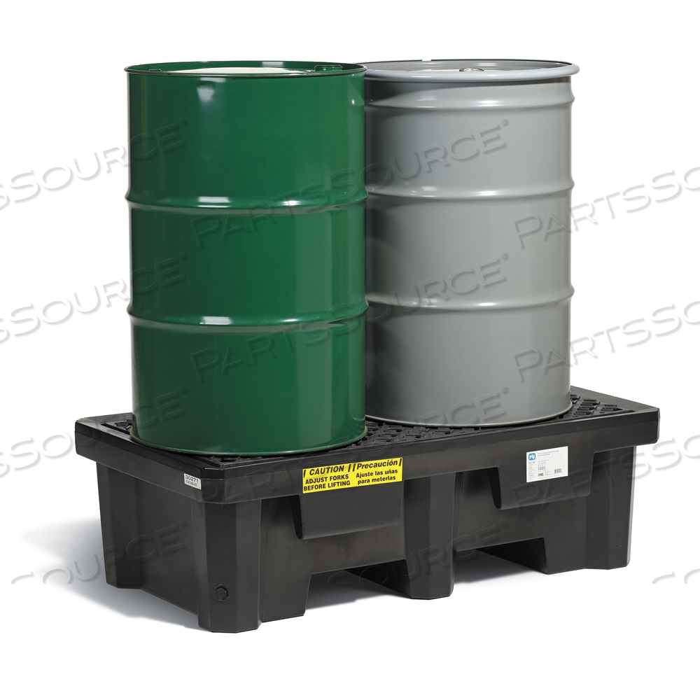 PIG ECONOMY 2-DRUM POLY SPILL CONTAINMENT PALLET by New Pig Corporation
