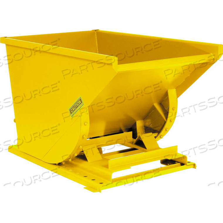 HEAVY DUTY SELF DUMPING FORKLIFT HOPPER, 1/2 CU. YD., 6000 LBS, YELLOW by McCullough Industries, Inc. HEAVY DUTY SELF DUMPING FORKLIFT HOPPER, 1/2 CU. YD., 6000 LBS, YELLOW by McCullough Industries, Inc.