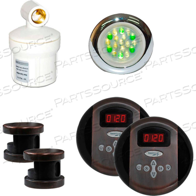 STEAMSPA ROYAL CONTROL KIT, DUAL PANELS, OIL RUBBED BRONZE 