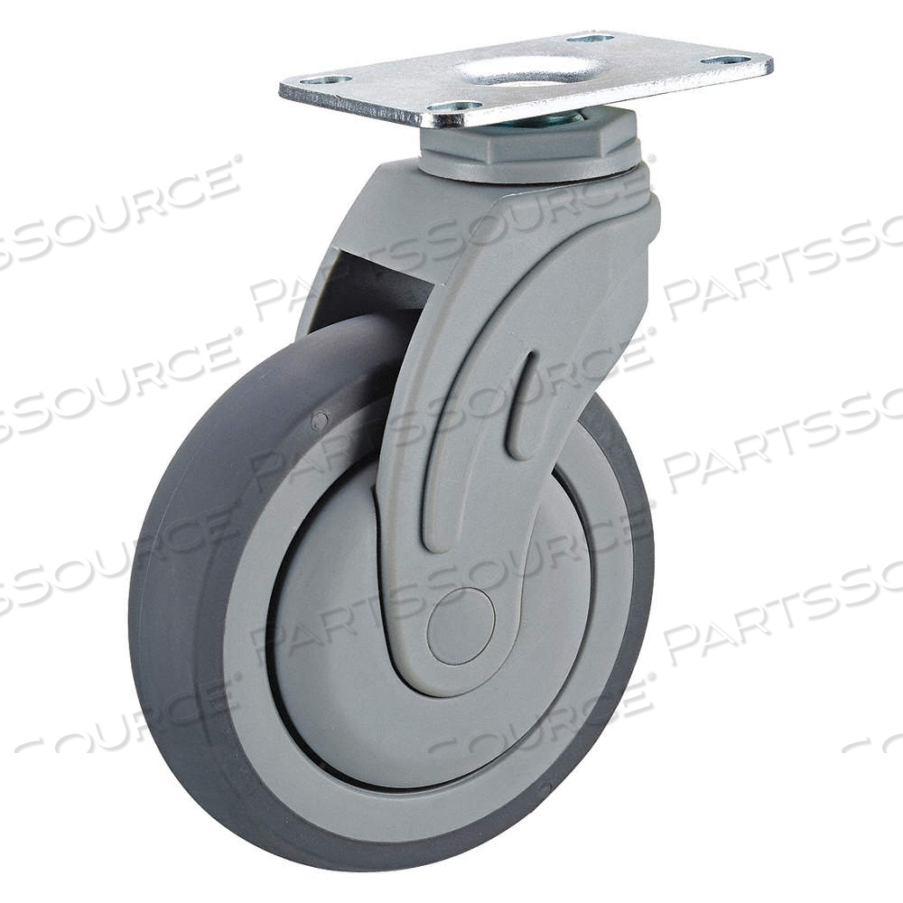 HIGH-PERFORMANCE MEDICAL PLATE CASTER, 5 IN WHEEL DIA., 220 LB, 6 7/8 IN MOUNTING HT by Approved Vendor