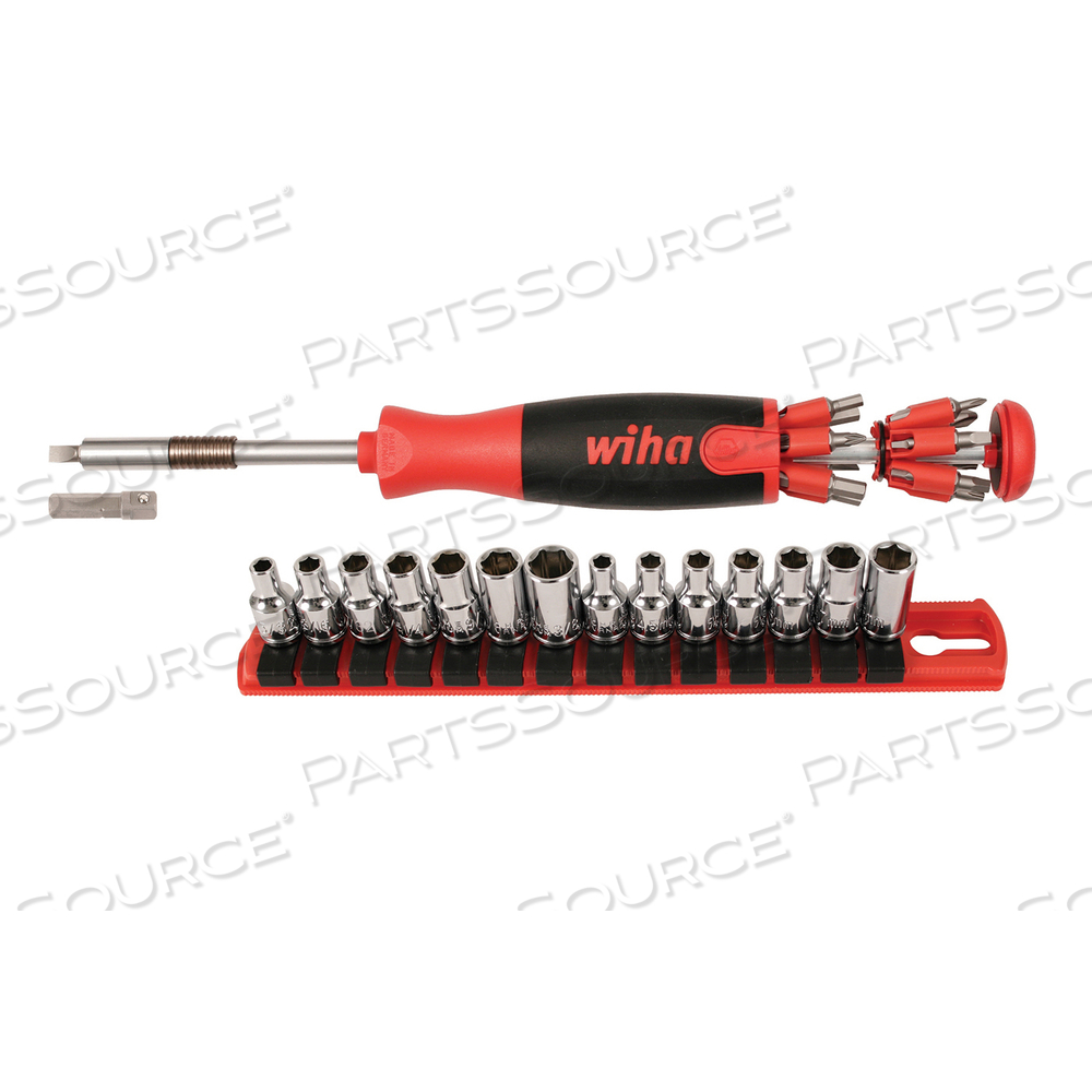 12 W X 1.75 H X 5.13IN L 29 PIECE ULTRA DRIVER 26-IN-1 BIT HOLDER AND SOCKET SET by Wiha Tools