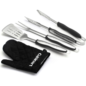 3-PIECE GRILLING TOOL SET W/ GRILL GLOVE, BLACK by Cuisinart