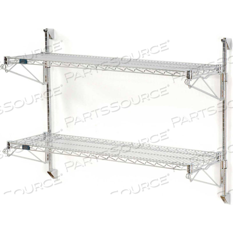 NEXEL CHROME WALL MOUNT WIRE SHELVING 30"W X 18"D X 34"H 2 - SHELF STARTER by Approved Vendor