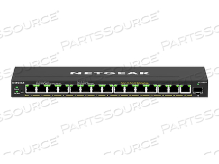 16-PORT HIGH-POWER POE+ GIGABIT ETHERNET PLUS SWITCH (231W) WITH 1 SFP PORT, SWITCH, MANAGED, 15 X 10/100/1000 (POE+) + 1 X SFP, DESKTOP, WA by Netgear