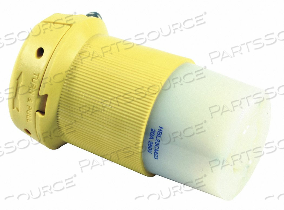 LOCKING CONNECTOR STD. 20 A L6-20R by Hubbell Incorporated, Wiring Device-Kellums LOCKING CONNECTOR STD. 20 A L6-20R by Hubbell Incorporated, Wiring Device-Kellums