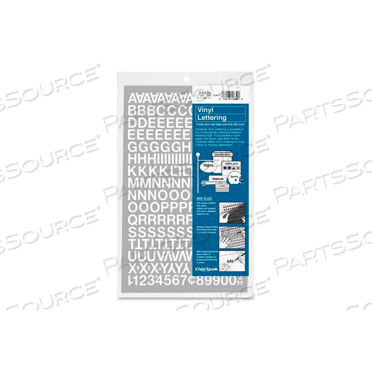 VINYL NUMBERS/LETTERS, 1/2"H, WHITE by Chartpak