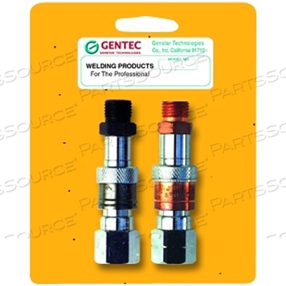 QUICK CONNECTOR SET, REGULATOR-TO-HOSE, FUEL/OXYGEN, B-SIZE 9/16 IN-18 by Gentec QUICK CONNECTOR SET, REGULATOR-TO-HOSE, FUEL/OXYGEN, B-SIZE 9/16 IN-18 by Gentec