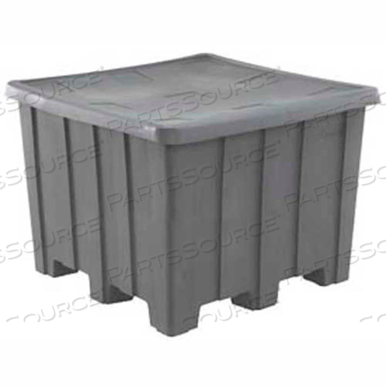 PLASTIC GAYLORD PALLET CONTAINER WITH LID - 50X50X36-1/2, NATURAL 