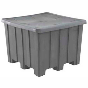 PLASTIC GAYLORD PALLET CONTAINER WITH LID - 50X50X36-1/2, NATURAL by Rotational Molding, Inc.