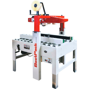 BESTPACK SEMI-AUTOMATIC ADJUSTABLE SIDE BELT DRIVE CASE SEALER WITH 3" TAPE HEAD by Preferred Plastics & Packaging Co., Inc.