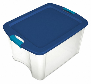 STORAGE TOTE CLEAR/BLUE 12 GAL. 9-1/4 H by Sterilite
