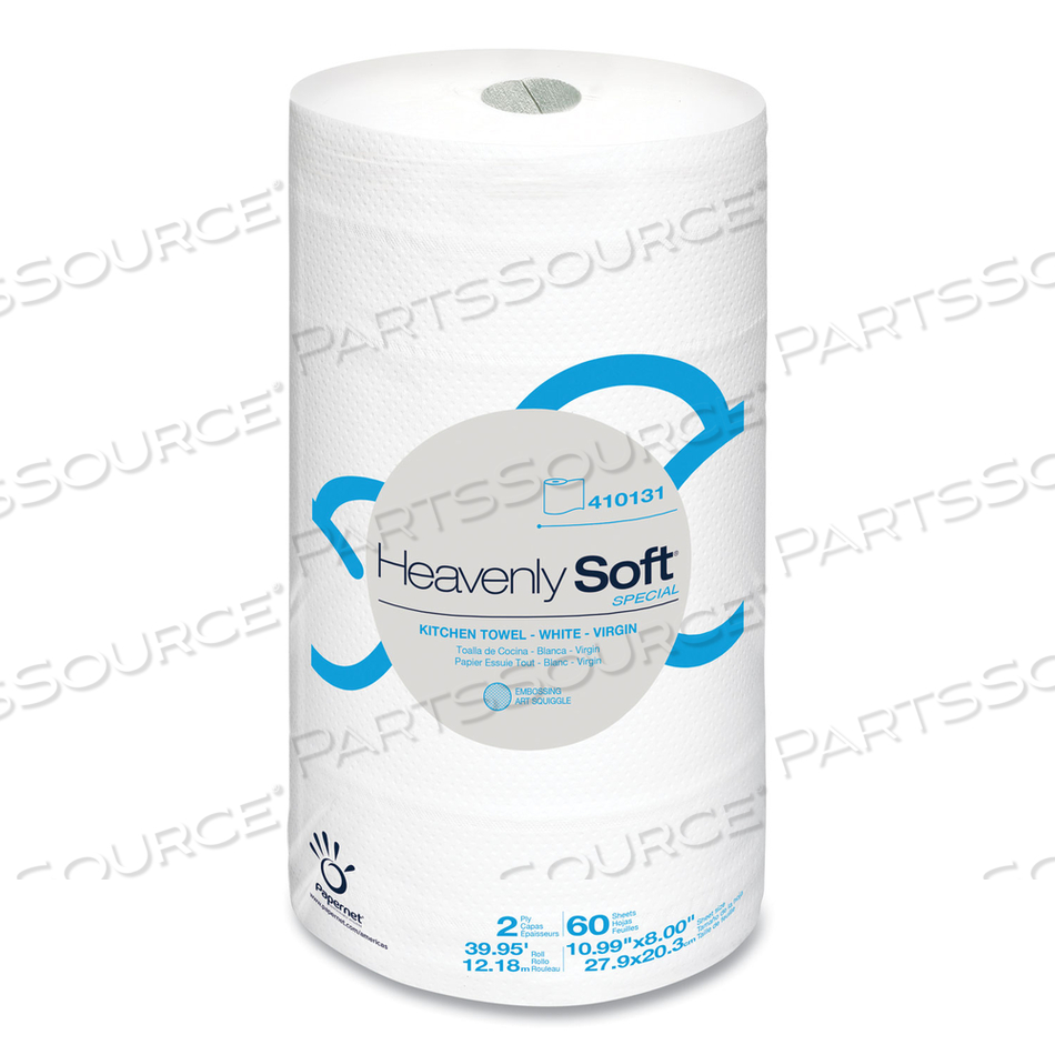 HEAVENLY SOFT KITCHEN PAPER TOWEL, SPECIAL, 2-PLY, 8 X 11, WHITE, 60/ROLL by Papernet