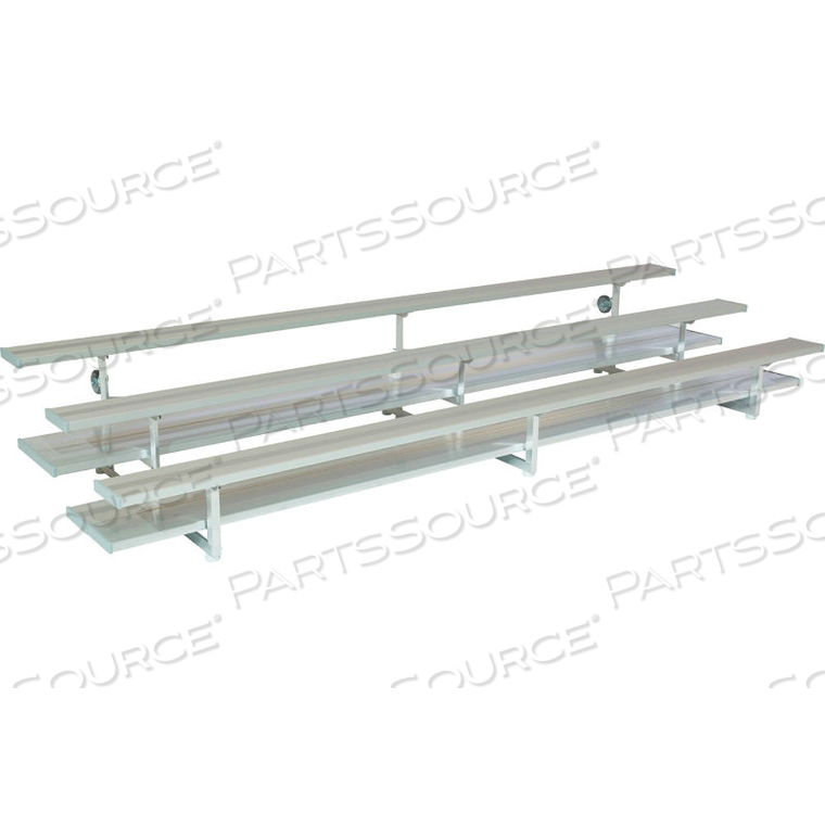 3 ROW NATIONAL REP TIP N ROLL ALUMINUM BLEACHER, 24' LONG, SINGLE FOOTBOARD by Gt Grandstands By Ultraplay 3 ROW NATIONAL REP TIP N ROLL ALUMINUM BLEACHER, 24' LONG, SINGLE FOOTBOARD by Gt Grandstands By Ultraplay