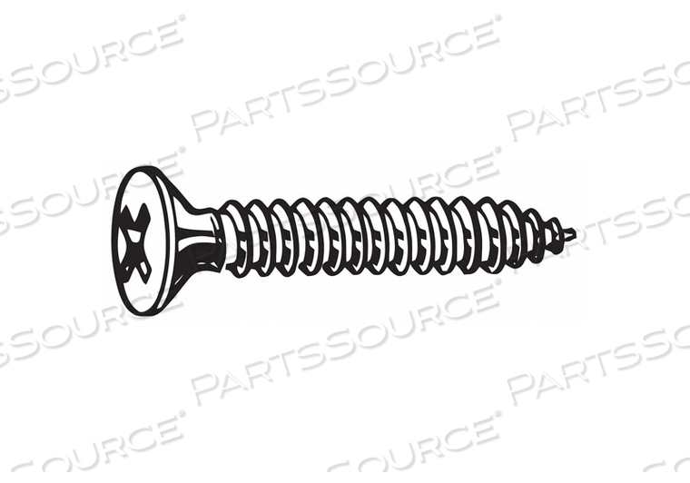 TAPPING SHEET METAL SCREW, #12 SIZE, 7/8 IN LG, STEEL, ZINC PLATED, FLAT, AB, PHILLIPS by Fabory