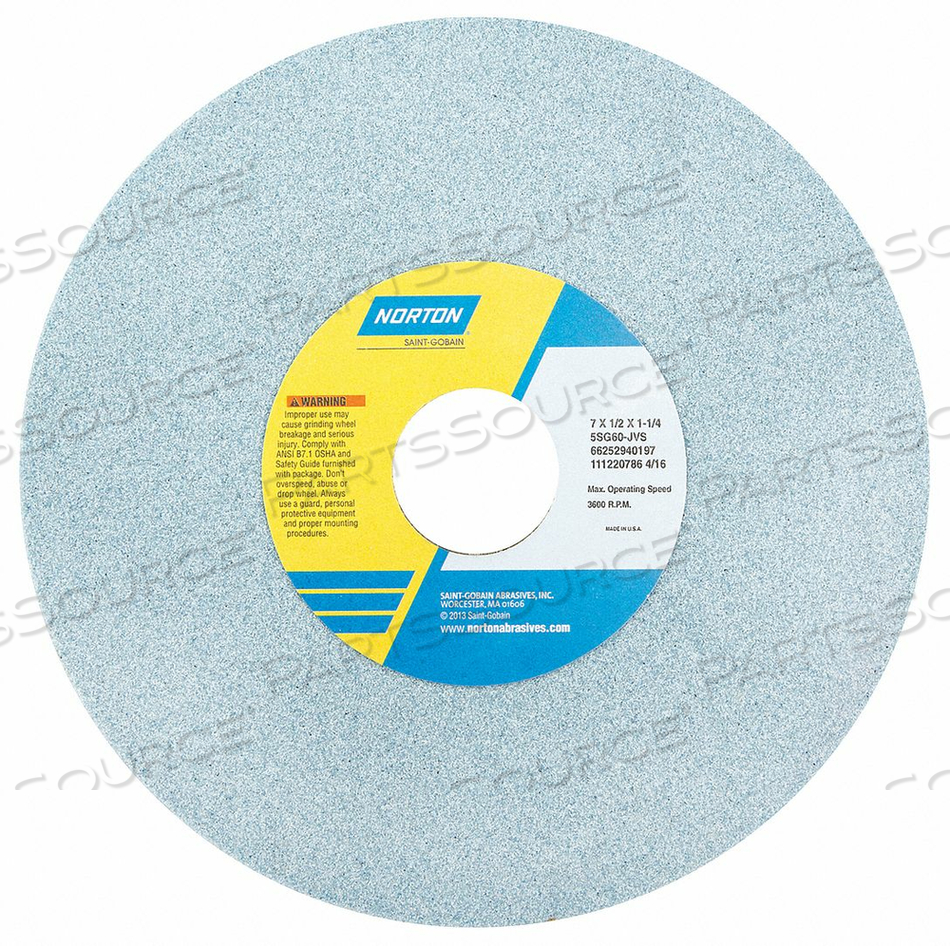 GRINDING WHEEL T1 7X1/2X1.25 CA 60G PK5 by Norton | Saint-Gobain Abrasives
