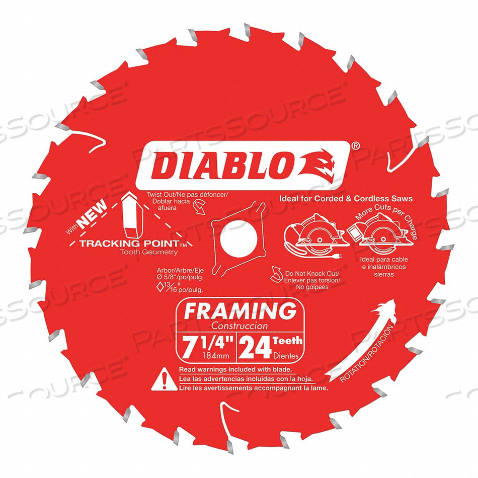 CIRCULAR SAW BLADE BLADE DIA 7-1/4 IN. by Diablo CIRCULAR SAW BLADE BLADE DIA 7-1/4 IN. by Diablo