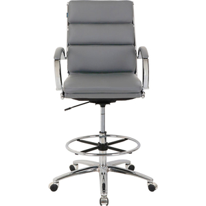 INTERION ANTIMICROBIAL LEATHER MODERN RIBBED EXECUTIVE STOOL, CHARCOAL GRAY by Global Seating Solutions LLC INTERION ANTIMICROBIAL LEATHER MODERN RIBBED EXECUTIVE STOOL, CHARCOAL GRAY by Global Seating Solutions LLC