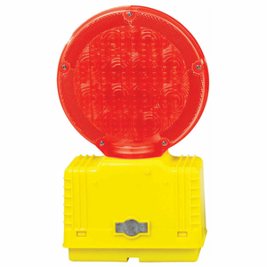 SOLAR BARRICADE LIGHT, YELLOW BODY, RED LENS by Cortina