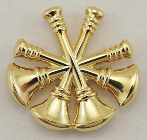 METAL RANK INSIGNIA FIRE BUGLES GOLD PR by Heros Pride