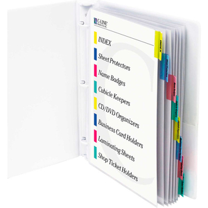 POLYPROPYLENE SHEET PROTECTOR W/ASSORTED COLOR INDEX TABS, 11" X 8-1/2", 80/SET by C-Line