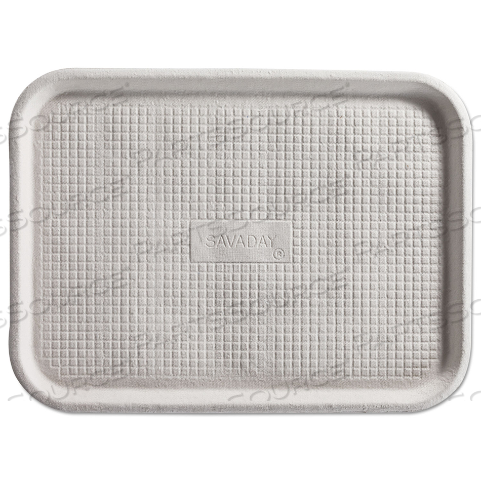 SAVADAY MOLDED FIBER FLAT FOOD TRAY, 1-COMPARTMENT, 16 X 12, WHITE, PAPER by Chinet