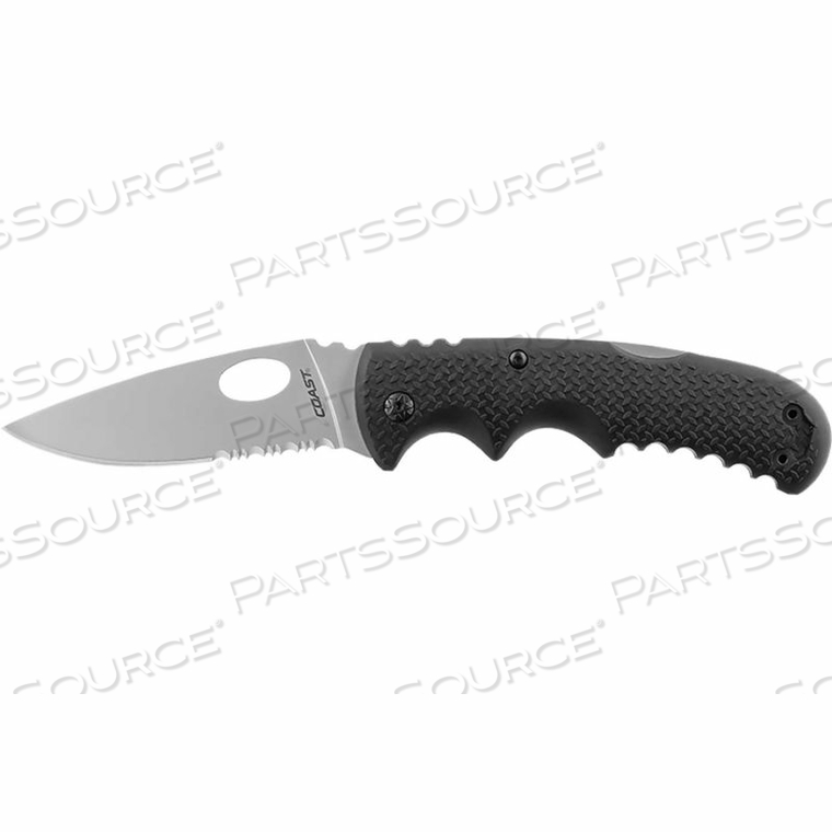 3-3/4" 7CR17 STAINLESS STEEL BLADE LOCKBACK FOLDING KNIFE W/ RUBBERIZED HANDLE 