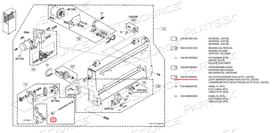 LIGHT BARRIER BOARD HIGH-ACTIV E 