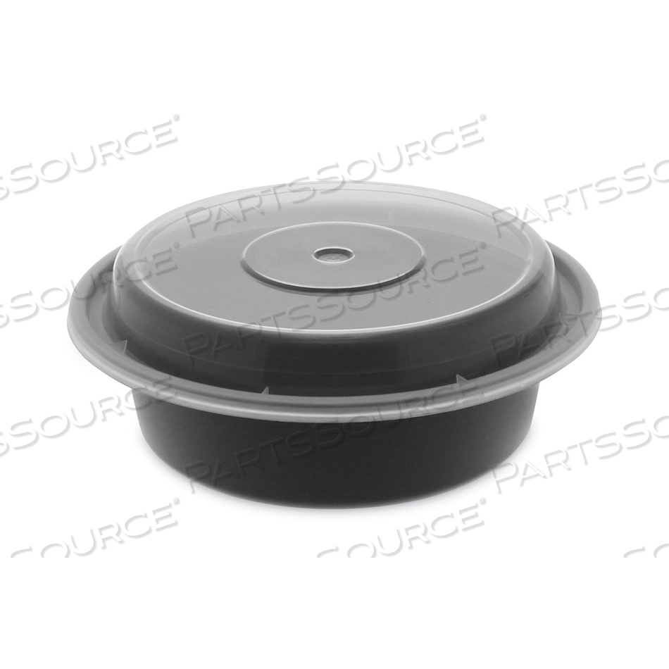 NEWSPRING VERSATAINER MICROWAVABLE CONTAINERS, 16 OZ, 6" DIAMETER, BLACK/CLEAR, PLASTIC by Pactiv NEWSPRING VERSATAINER MICROWAVABLE CONTAINERS, 16 OZ, 6" DIAMETER, BLACK/CLEAR, PLASTIC by Pactiv