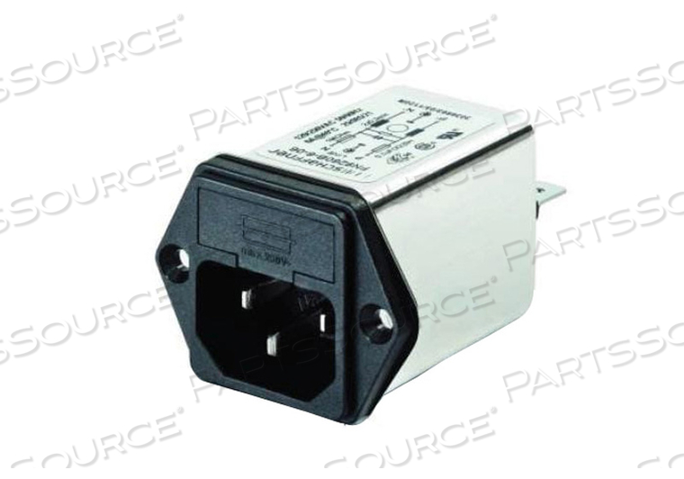 FILTERED IEC POWER ENTRY MODULE, IEC C14, GENERAL PURPOSE, 10 A, 250 VAC, 2-POLE FUSE HOLDER by Newark / Element 14