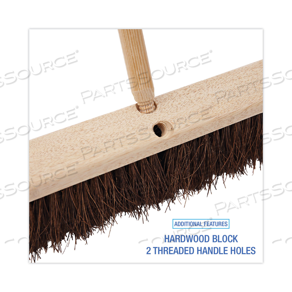 FLOOR BRUSH HEAD, 3.25" NATURAL PALMYRA FIBER BRISTLES, 18" BRUSH by Boardwalk FLOOR BRUSH HEAD, 3.25" NATURAL PALMYRA FIBER BRISTLES, 18" BRUSH by Boardwalk
