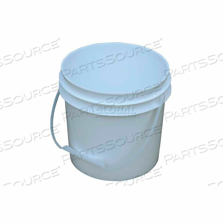 1 GALLON OPEN HEAD PLASTIC PAIL WITH PLASTIC HANDLE - WHITE by Vestil Manufacturing Corp.