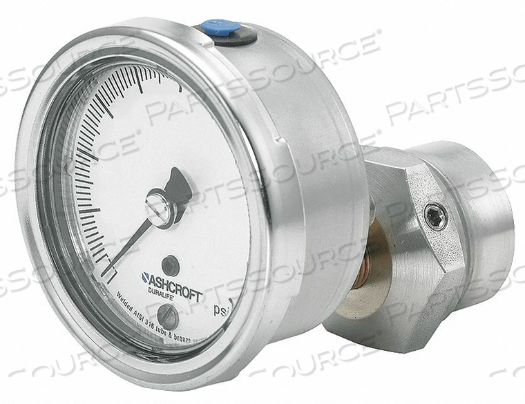 D0989 PRESSURE GAUGE 0 TO 30 PSI 2-1/2IN 1/4IN by Ashcroft Inc. D0989 PRESSURE GAUGE 0 TO 30 PSI 2-1/2IN 1/4IN by Ashcroft Inc.