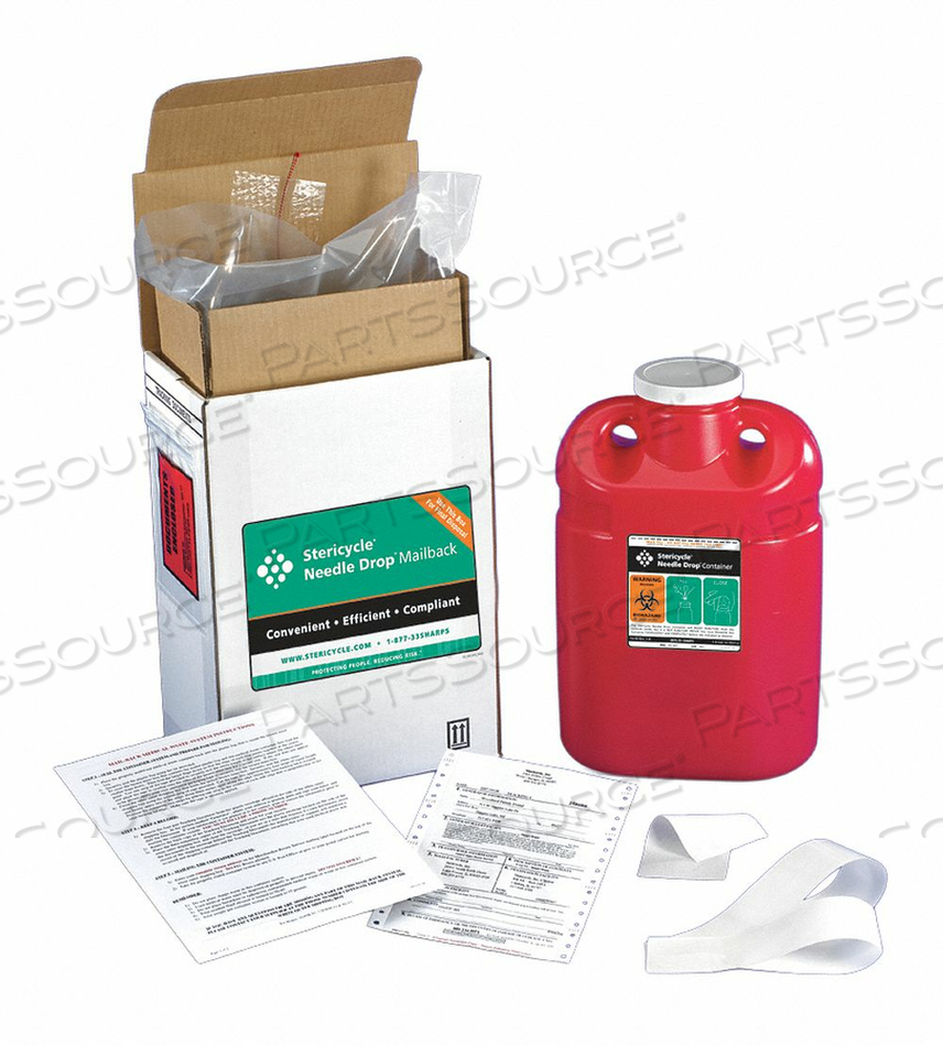 SHARPS MAILBACK SYSTEM 2 GAL. SCREW LID by Stericycle SHARPS MAILBACK SYSTEM 2 GAL. SCREW LID by Stericycle