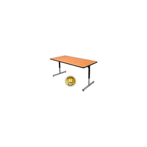 PLASTICS COMPUTER AND ACTIVITY TABLE - ADJUSTABLE HEIGHT - 72" X 30" - OAK by Allied