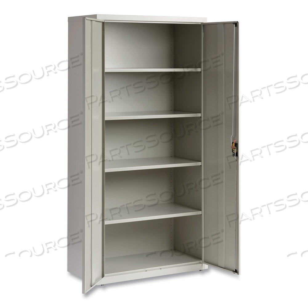 FULLY ASSEMBLED STORAGE CABINETS, 5 SHELVES, 36" X 18" X 72", LIGHT GRAY 