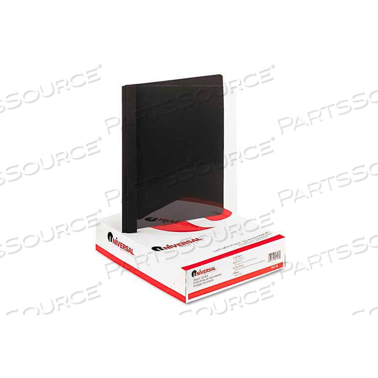 PAPER REPORT COVER, 8-1/2" X 11", 1/2" CAPACITY, CLEAR/BLACK, 25/BOX by Universal Products PAPER REPORT COVER, 8-1/2" X 11", 1/2" CAPACITY, CLEAR/BLACK, 25/BOX by Universal Products