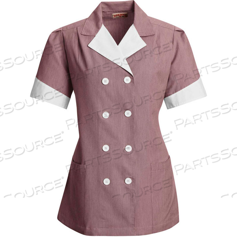 RED KAP DOUBLE-BREASTED LAPEL TUNIC SHORT SLEEVE BURGUNDY PINCORD REGULAR-S - 9S03 