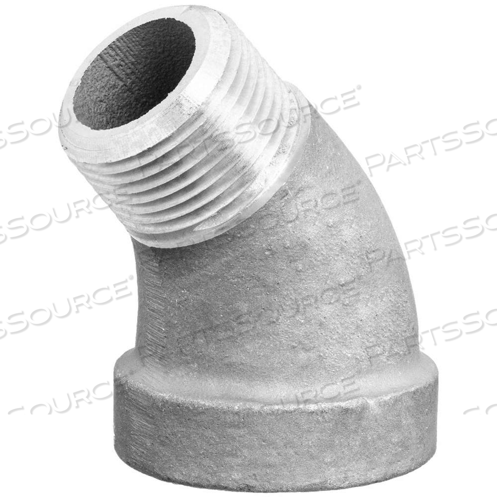 45° STREET ELBOW, ALUMINUM, 1 1/4 IN X 1 1/4 IN FITTING PIPE SIZE, CLASS 150, FEMALE NPT X MALE NPT by Approved Vendor
