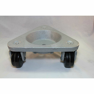 CAST IRON TRIANGULAR CUP DOLLY 3310 - PHENOLIC WHEELS - 750 LB. CAPACITY by Bond Casters & Wheels