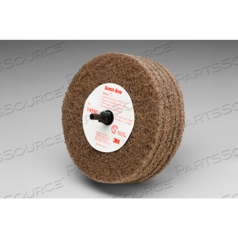 SCOTCH-BRITE ROLOC PLUS CUT AND POLISH DISC D5 4" X 1 1/4 IN MED GRIT ALUM. by 3M Consumer