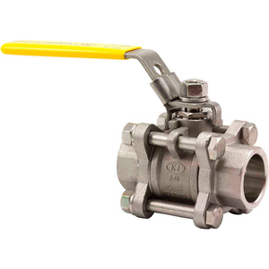 3/4 IN. T316 STAINLESS STEEL FULL PORT BALL VALVE - 3 PIECE - SOLD WELD - 1000 PSI by Merit Brass Company