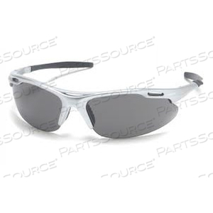 SS4520D PYRAMEX GRAY POLYCARBONATE SAFETY GLASSES SILVER POLYCARBONATE FRAME 